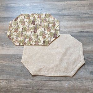 Placemats Hawaiian Ukulele Tropical Reversable Summer Table Decoration